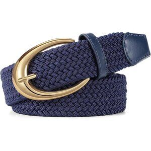 ⚡Bule Stretchy Belts for Women Casual Woven Elastic Belt for Jeans Dress Pants